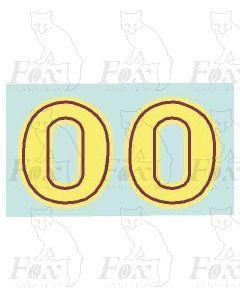 (13.5mm high) cream/crimson inline.  1 pair number 0