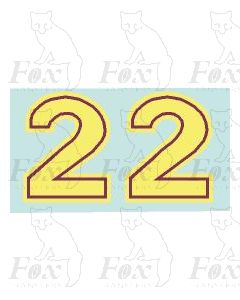 (27mm high) cream/crimson inline - 1 pair number 2