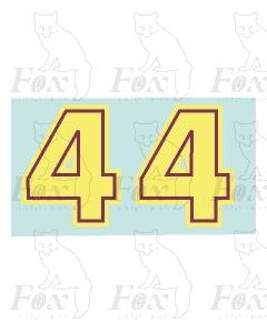 (16.5mm high) cream/crimson inline - 1 pair number 4