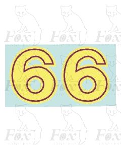 (27mm high) cream/crimson inline - 1 pair number 6