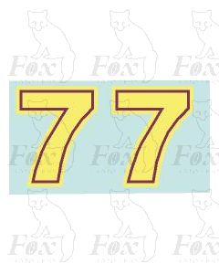 (27mm high) cream/crimson inline - 1 pair number 7