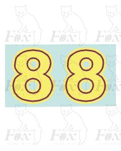 (27mm high) cream/crimson inline - 1 pair number 8