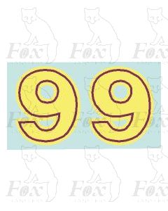 (11mm high) cream/crimson inline - 1 pair number 9