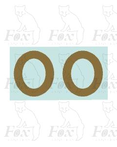 (11mm high) Gold -1 pair number 0