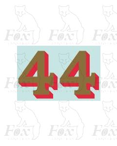 (34.5mm high) Gold/red shadow - 1 pair number 4