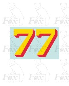 (42mm high) Yellow/red shadow - 1 pair number 7