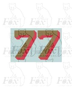 (12.25mm high) Gold/red shadow - 1 pair number 7