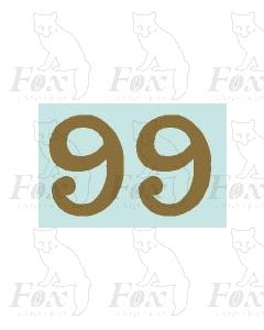 (32mm high) Gold - 1 pair number 9