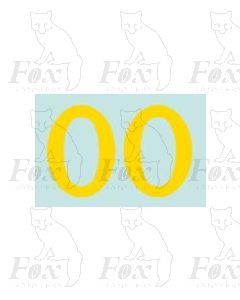 (27mm high) Yellow - 1 pair number 0