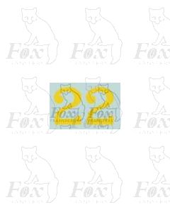 (11.25mm high) Yellow - 1 pair number 2