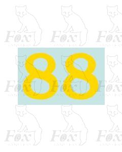 (22.25mm high) Yellow - 1 pair number 8