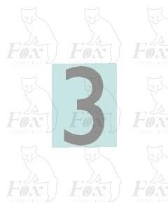 (19mm high) Silver - 1 x number 3