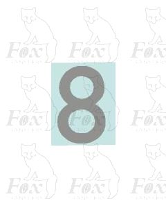 (14mm high) Silver - 1 x number 8