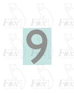 (19mm high) Silver - 1 x number 9
