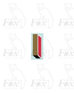 (10.75mm high) Gold/red/black/white - 1 x number 1