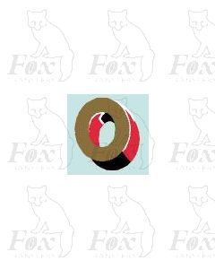 (5.25mm high) Gold/red/black/white - 1 x number 0