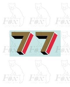 Gold/red/black (19.25mm high) - 1 pair number 7