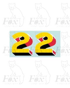 Gold/red/black (28mm high) - 1 pair number 2