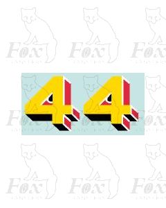 Gold/red/black (28mm high) - 1 pair number 4