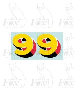 Yellow/red/black (14.5mm high) - 1 pair number 9