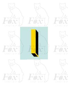 (7mm high) Yellow/black with shadow & shadow 1 x number 1