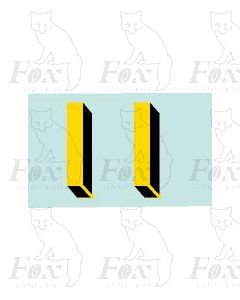 Yellow/black with shadow & highlight (17mm high) 1 pair number 0