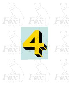 (7mm high) Yellow/black with shadow & shadow 1 x number 4