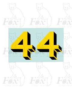 Yellow/black with shadow & highlight (17mm high) 1 pair number 4