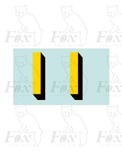 Yellow/black with shadow (17mm high) 1 pair number 1