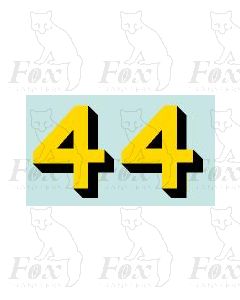 Yellow/black with shadow (23mm high) 1 pair number 4