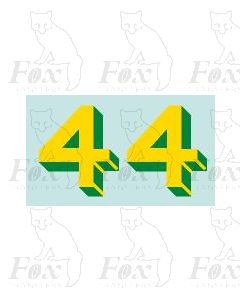 Yellow/green with shadow and highlight (23mm high) 1 pair number 4