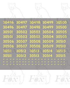 Cabside numbersets 30496-30515 for SR S15 Class