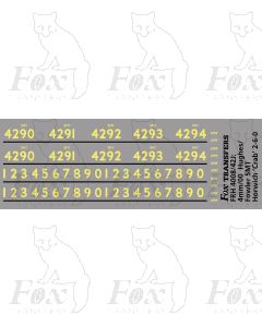 Cabside Numbers for Hughes/Fowler 5MT Horwich Crab 2-6-0 locos