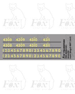 Cabside numbering for Ivatt Mogul 4MT 2-6-0 locos