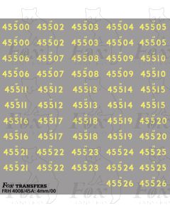 Cabside Numbersets 45500-45526