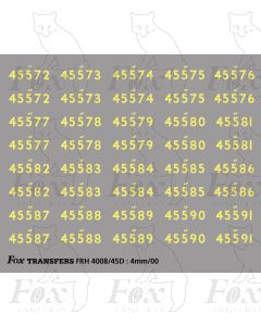 Cabside Numbersets 45572-45591