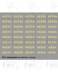 Cabside Numbersets 45592-45611