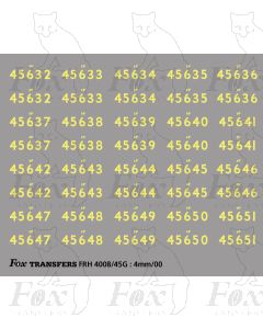 Cabside Numbersets 45632-45651