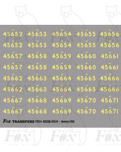 Cabside Numbersets 45652-45671