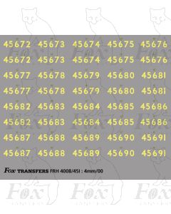 Cabside Numbersets 45672-45691