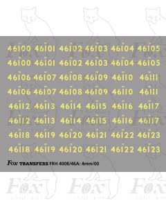 Cabside Numbersets 46100-46123