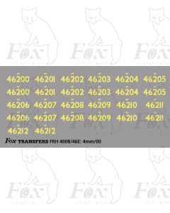 Cabside Numbersets 46200-46212