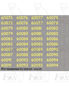 Cabside Numbersets 60075-60094