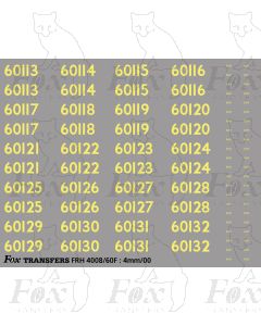 Cabside Numbersets 60113-60132