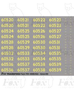 Cabside Numbersets 60520-60539