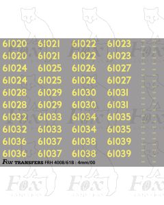 Cabside Numbersets 61020-61039