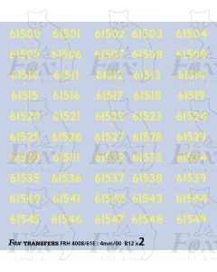 Cabside numbersets 61500-61549 for B12 Class