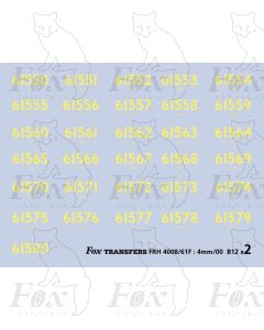 Cabside numbersets 61550-61580 for B12 Class