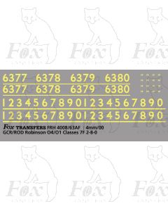 Cabside numbering for GCR/ROD Robinson O4/O1Classes 7F 2-8-0 locos