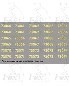 Cabside Numbersets for BR Standards